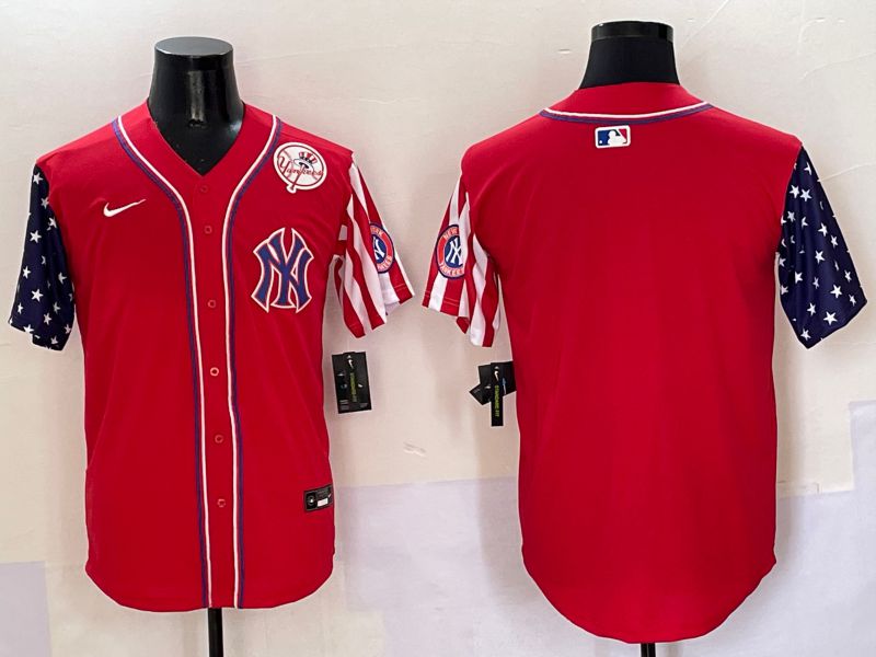 Men New York Yankees Blank Red a generation of national flags Jointly Name 2025 Nike MLB Jersey style 5->new york yankees->MLB Jersey